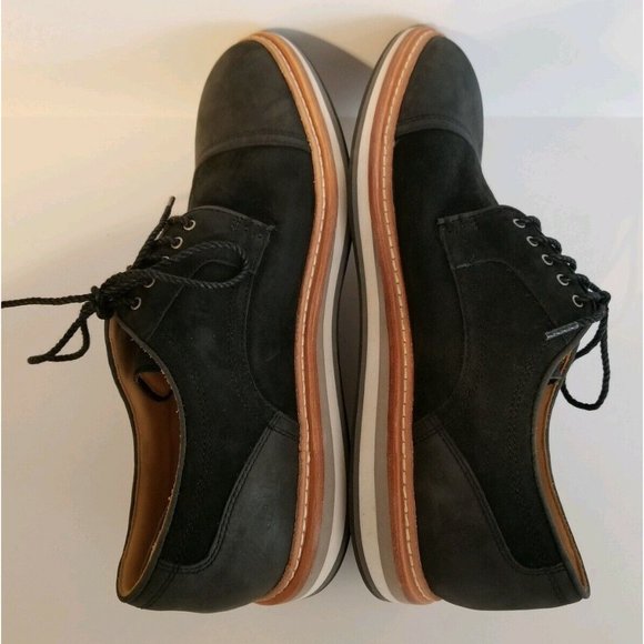 UGG Warner Cap Toe Oxford Black Leather Lace Up Mens Shoes Size 10 43 #1004185 main image 2